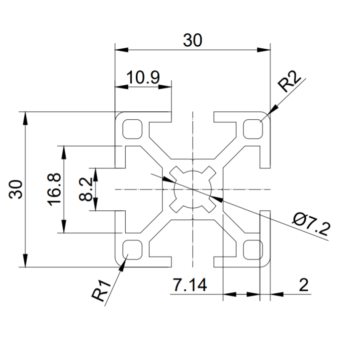 T-SLOT 3030 B-Type