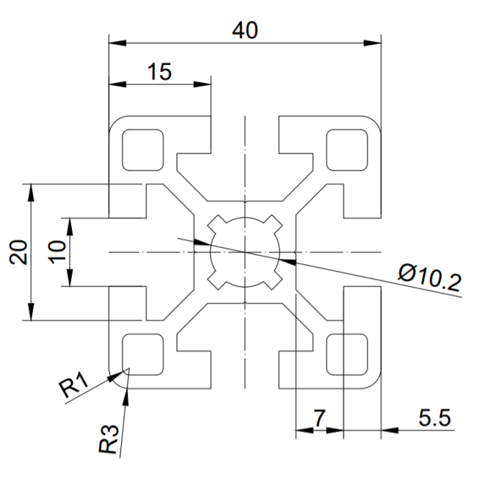 T-SLOT 4040 B-Type