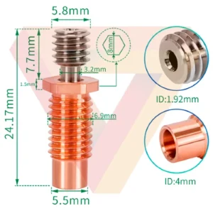 Barrel Bimetálico V6-TCrazy ( HeatBreak) 24,17mm
