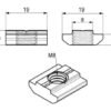 Tuerca Para Perfil Vslot Y Tslot – M8 4040/8080 (20x19x19mm) - Imagen 2
