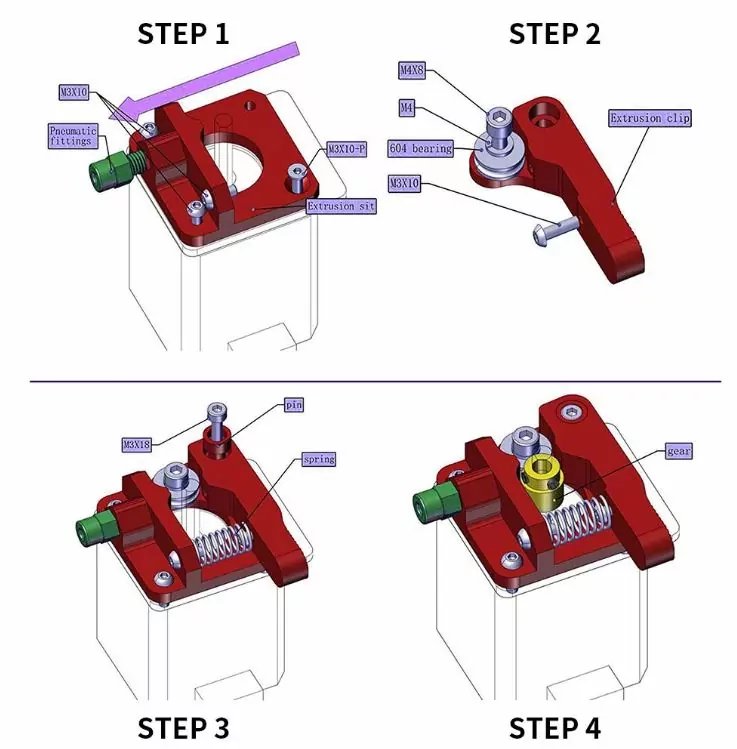 montaje mk8 extrusor